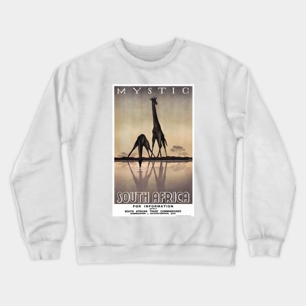 Vintage Travel Poster Mystic South Africa Crewneck Sweatshirt by vintagetreasure